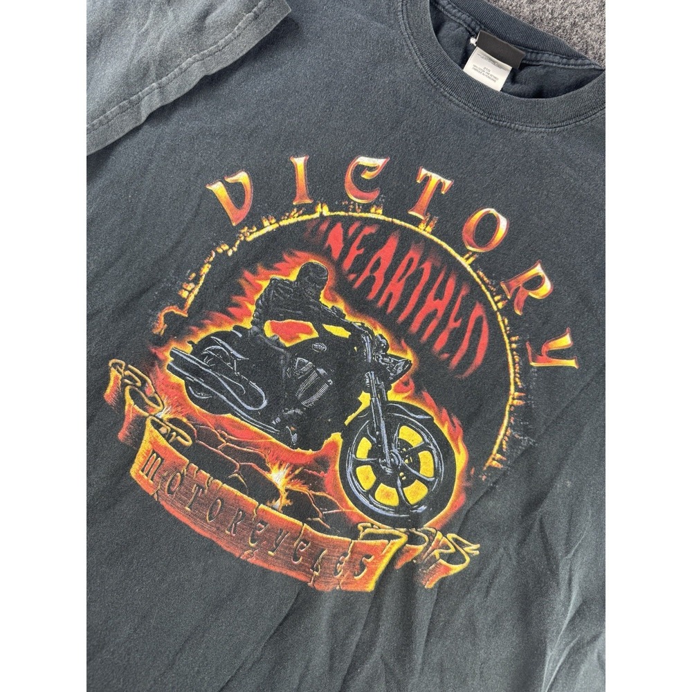 Vintage Victory Motorcycles T Shirt 2XL Black Biker Graphic USA Tee